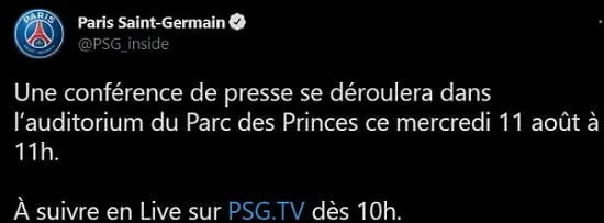 Messi will be unveiled tomorrow at the auditorium of the Parc des Princes. PSG have confirmed.