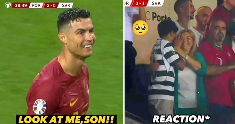 Video: Cristiano Ronaldo Jr, Georgina reaction to Cristiano Ronaldo vs Slovakia