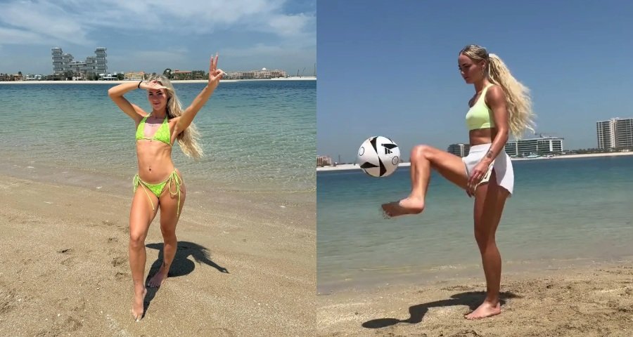 Alisha Lehmann Impresses Fans With Beach Workout Skills In Dubai Alisha Lehmann Impresses Fans With Beach Workout Skills In Dubai