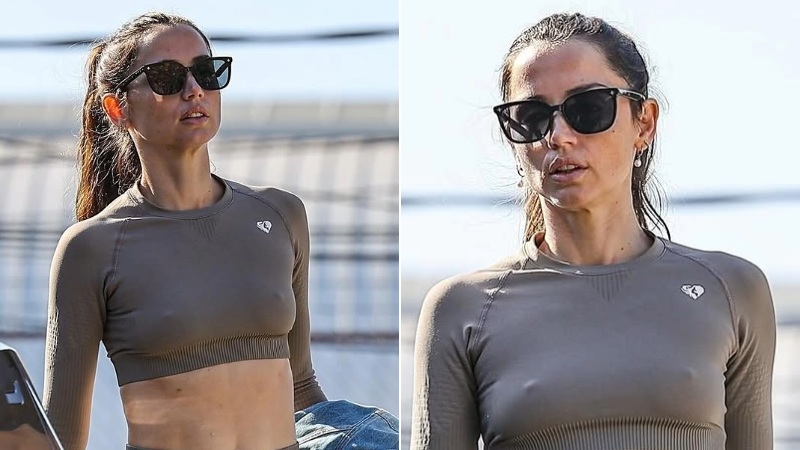 Ana de Armas Turns Heads in Braless Workout Look on Los Angeles Streets