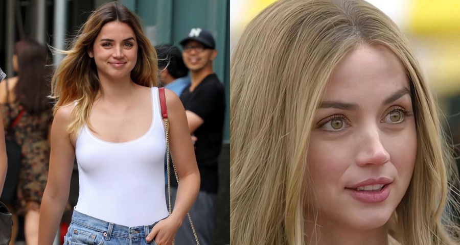 Ana de Armas Stuns in Braless Bodysuit and Street Shorts