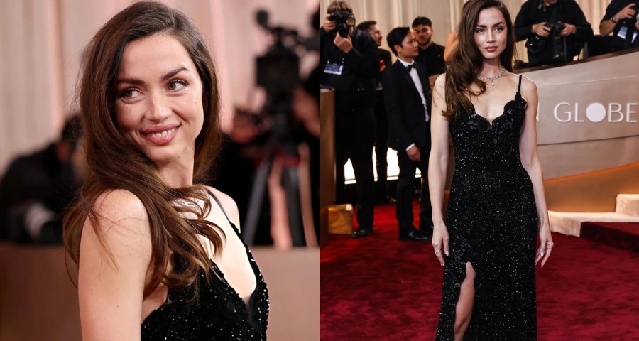 Ana de Armas Stuns In Sparkling Louis Vuitton Gown At The 83rd Golden Globes