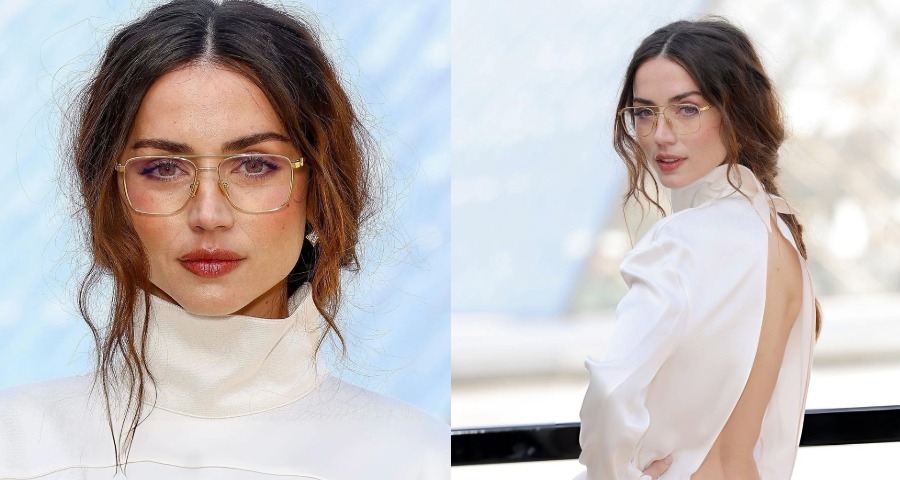 Ana de Armas Stuns In Backless White Dress At Paris Fashion Week