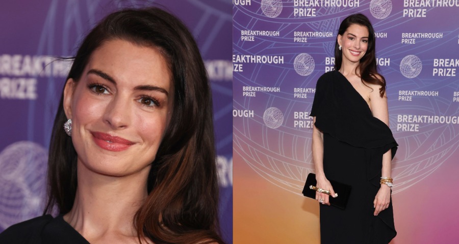 Anne Hathaway Stuns in Elegant Black Gown Amid Busy Promotional Streak
