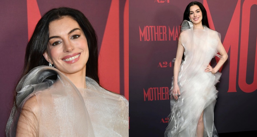 Anne Hathaway Stuns in Ethereal Couture at “Mother Mary” Premiere in New York City