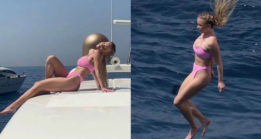 Sydney Sweeney Turns Heads in Resurfaced Pink Bikini Yacht Photos